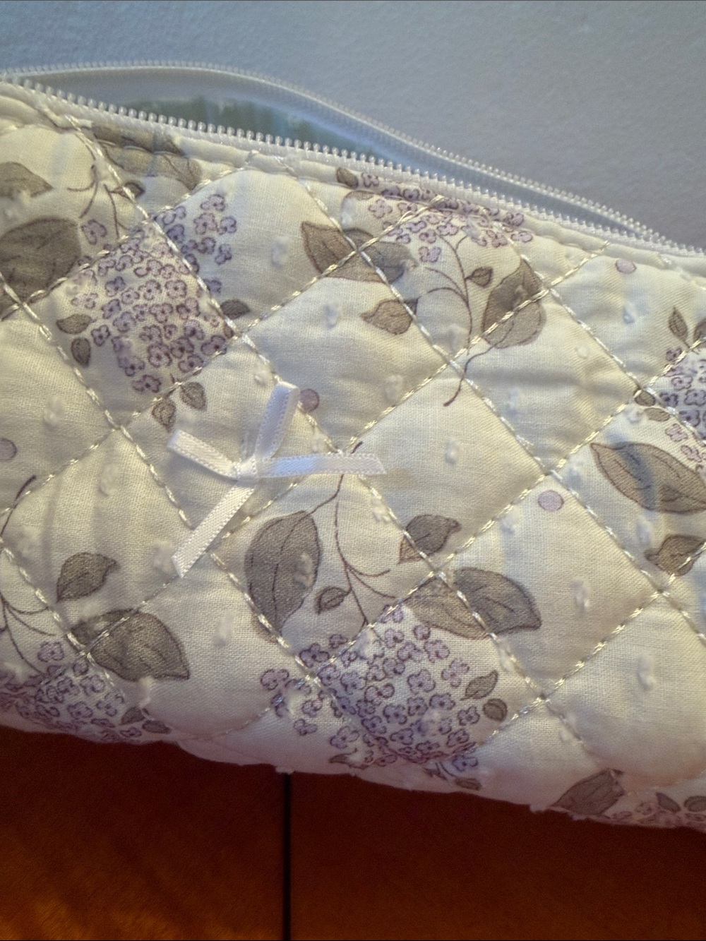 New Moon Nude Handmade Lilac pattern Quilted hair tool bag Pouch - Picture 8 of 9